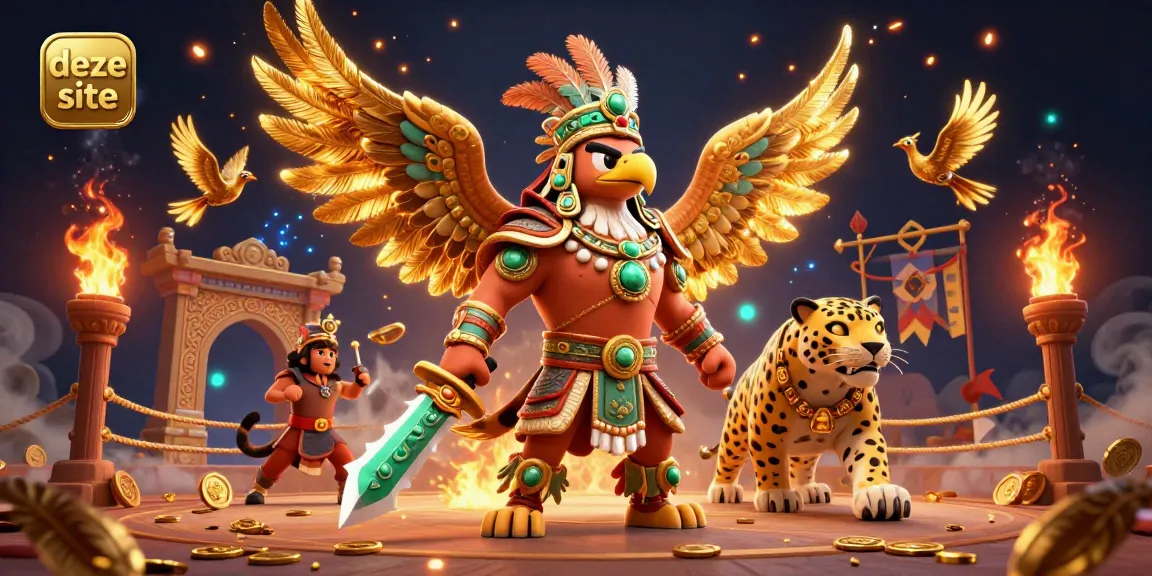 Experience the excitement of "deze site" showcasing thrilling casino action with warriors and golden tokens.