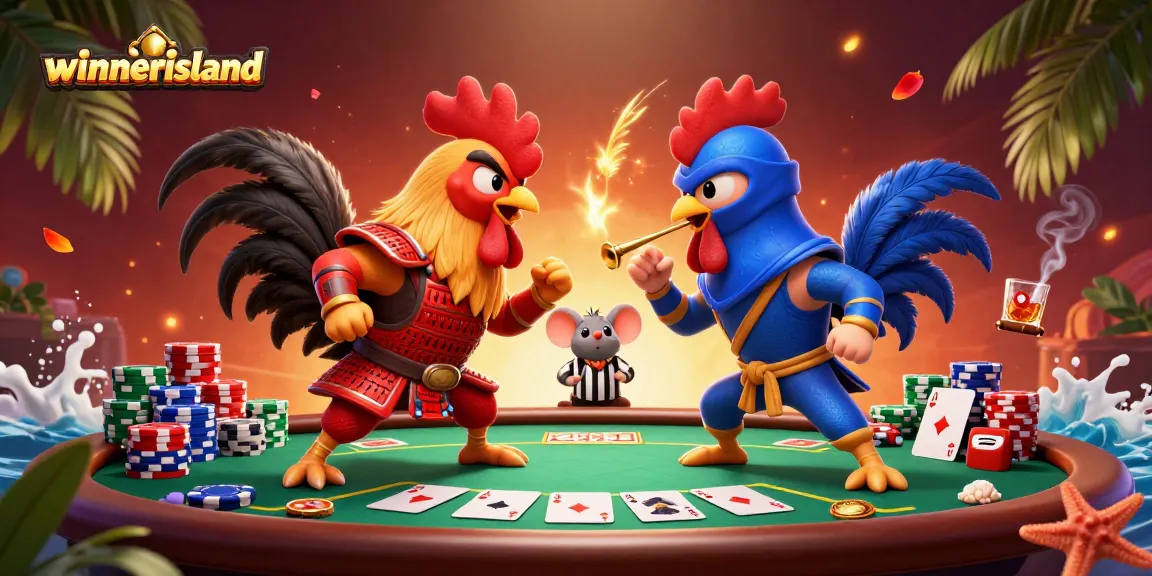 Experience thrilling action at winnerisland with dynamic fighting roosters and poker elements.