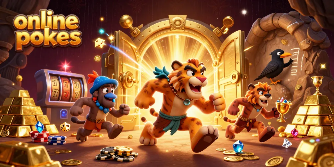 Experience thrilling online pokies action with prehistoric charm in a vibrant casino scene.